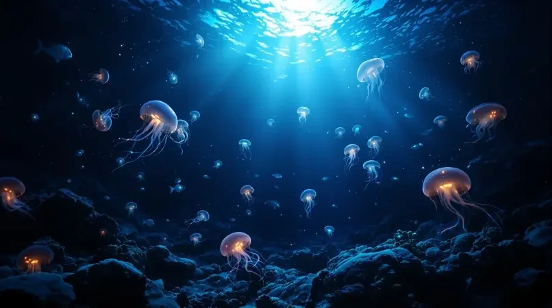湛蓝深海：静谧的光影